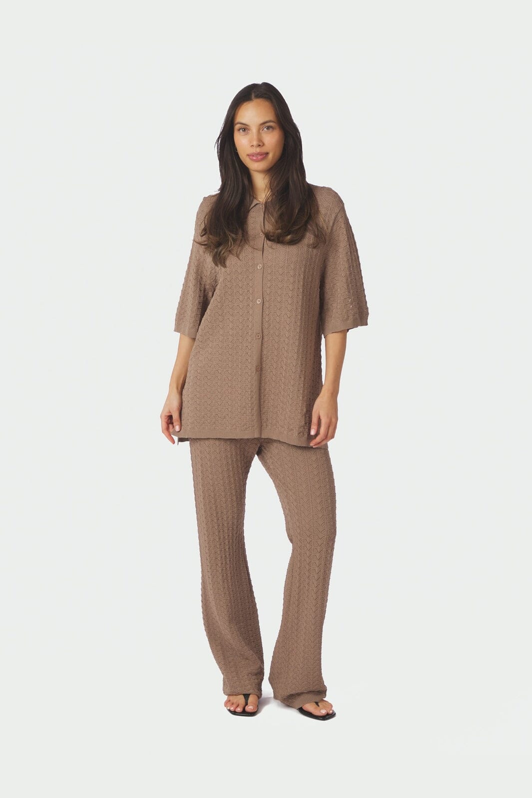 Neo Noir - Rizzy Fine Crochet Pants 168328 - 214 - Taupe