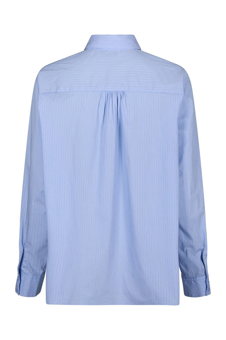 Neo Noir - Rochelle Scarf Fine Stripe Shirt 170095 - 145 - Light Blue