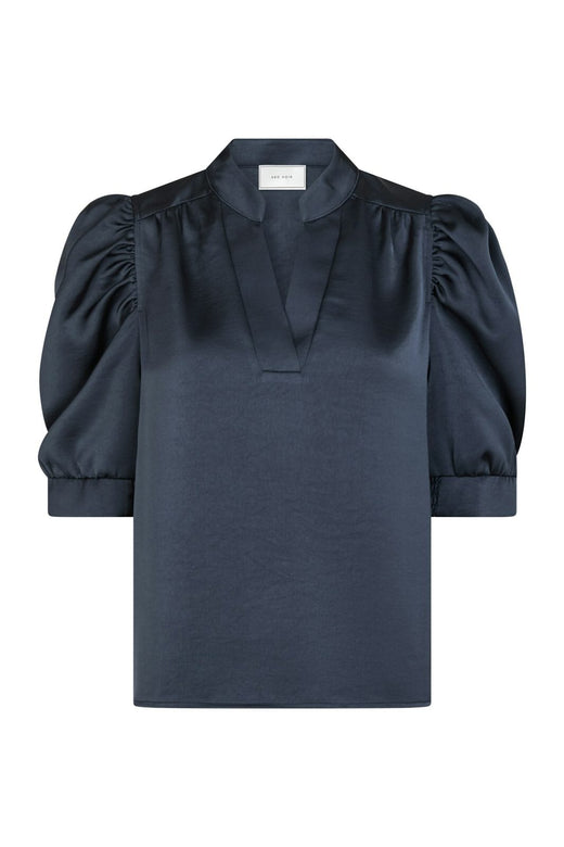 Neo Noir - Roella Heavy Sateen Blouse 162590 - 678 - Midnight Blue