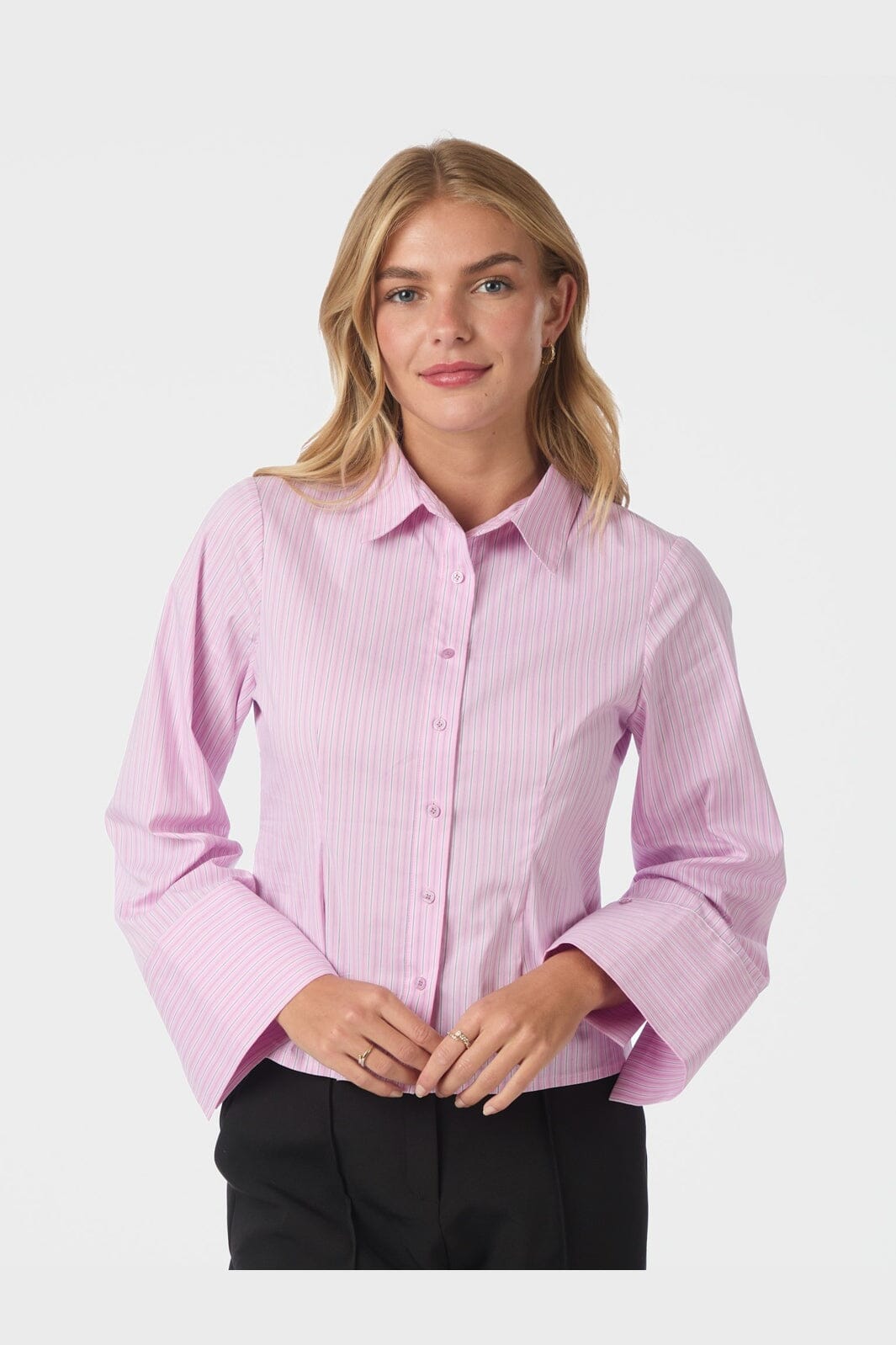 Neo Noir - Rosa Shadow Stripe Shirt 166611 - 754 - Light Pink