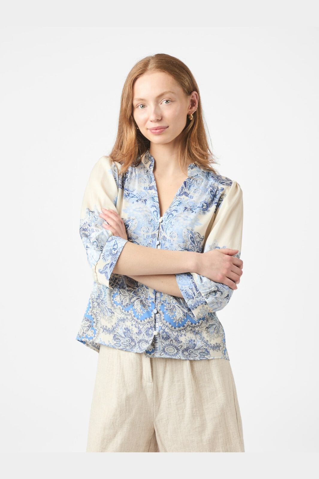 Neo Noir - Roselle Artist Paisley Blouse 165558 - 510 - Powder Blue