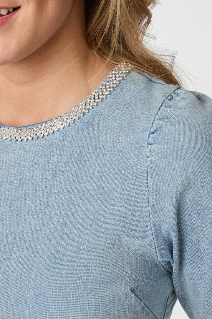 Neo Noir - Rosia Denim Emb Top 165734 - 145 - Light Blue