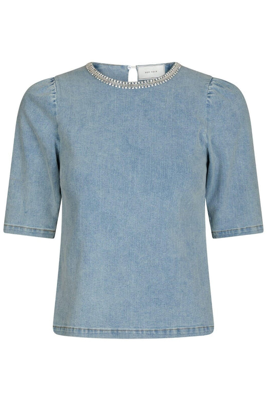 Neo Noir - Rosia Denim Emb Top 165734 - 145 - Light Blue