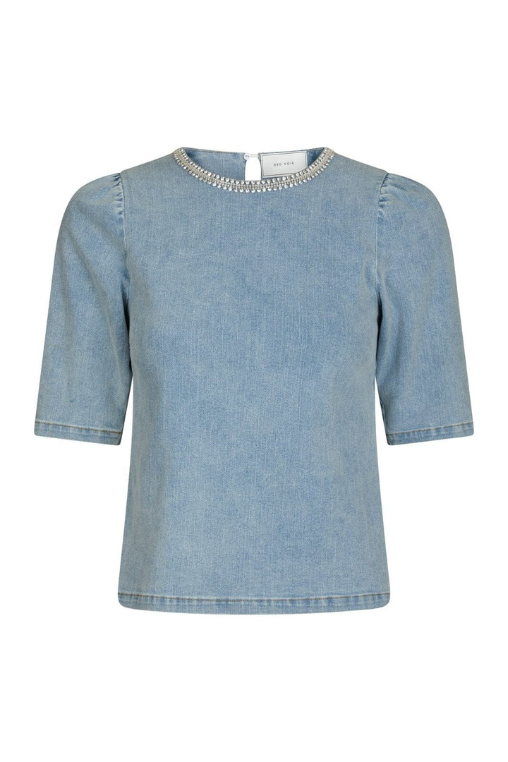 Neo Noir - Rosia Denim Emb Top 165734 - 145 - Light Blue