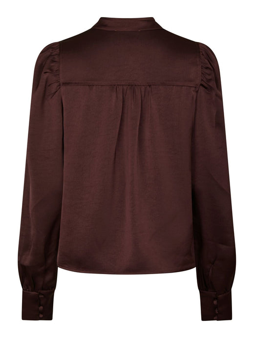 Neo Noir - Rosslyn Heavy Sateen Blouse 163769 - Burgundy Bluser 