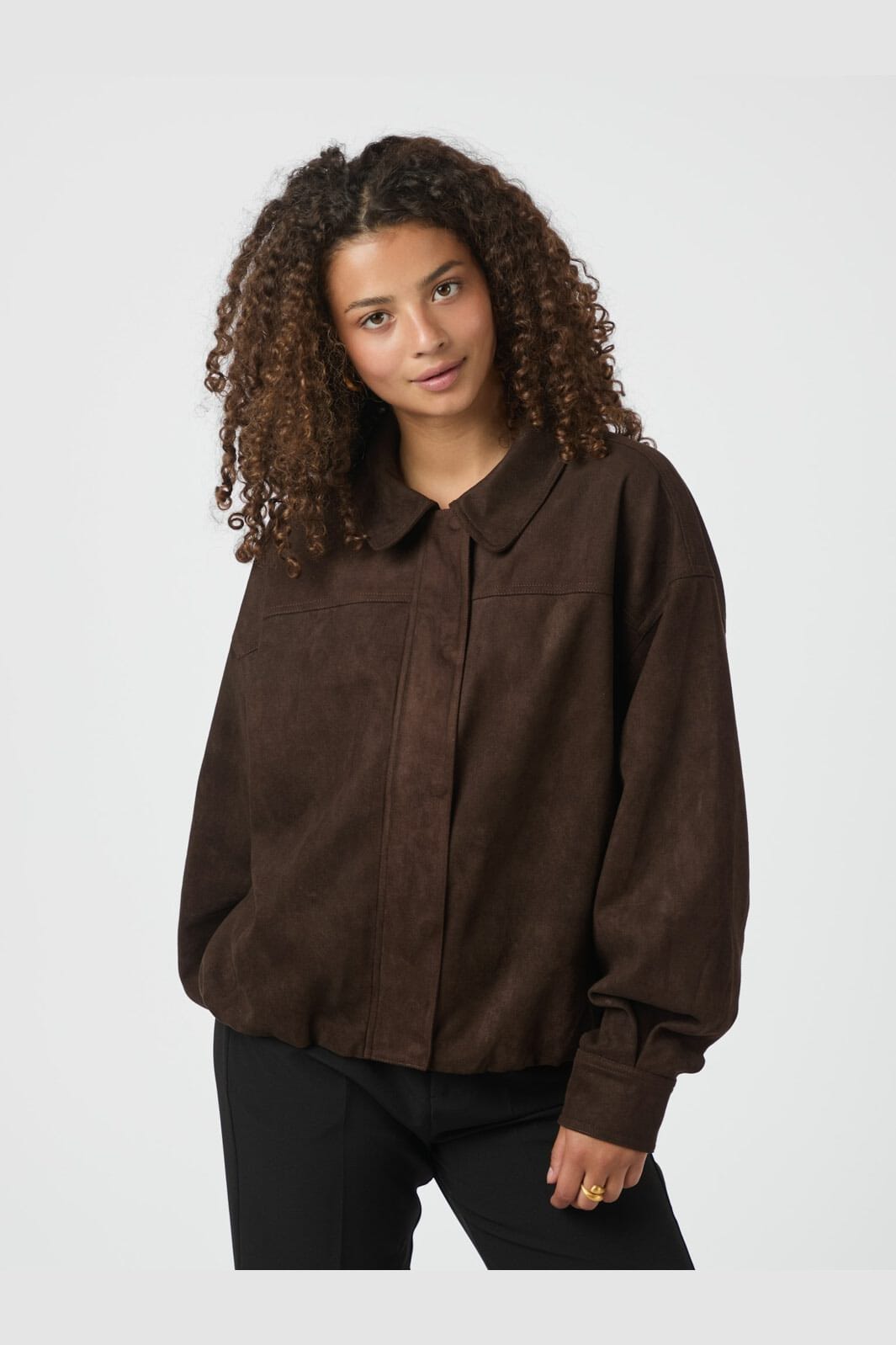 Neo Noir - Rubby Faux Suede Jacket 166554 - 676 - Dark Brown