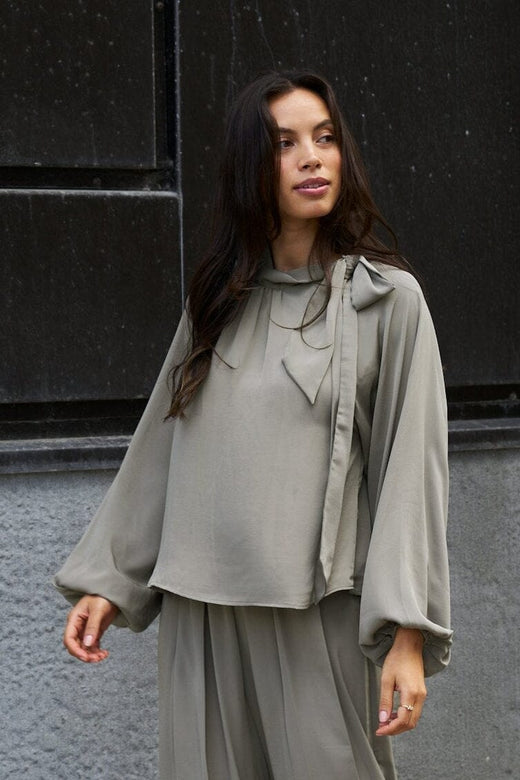 Neo Noir - Saline Blouse 170979 - 189 - Warm Grey Bluser 