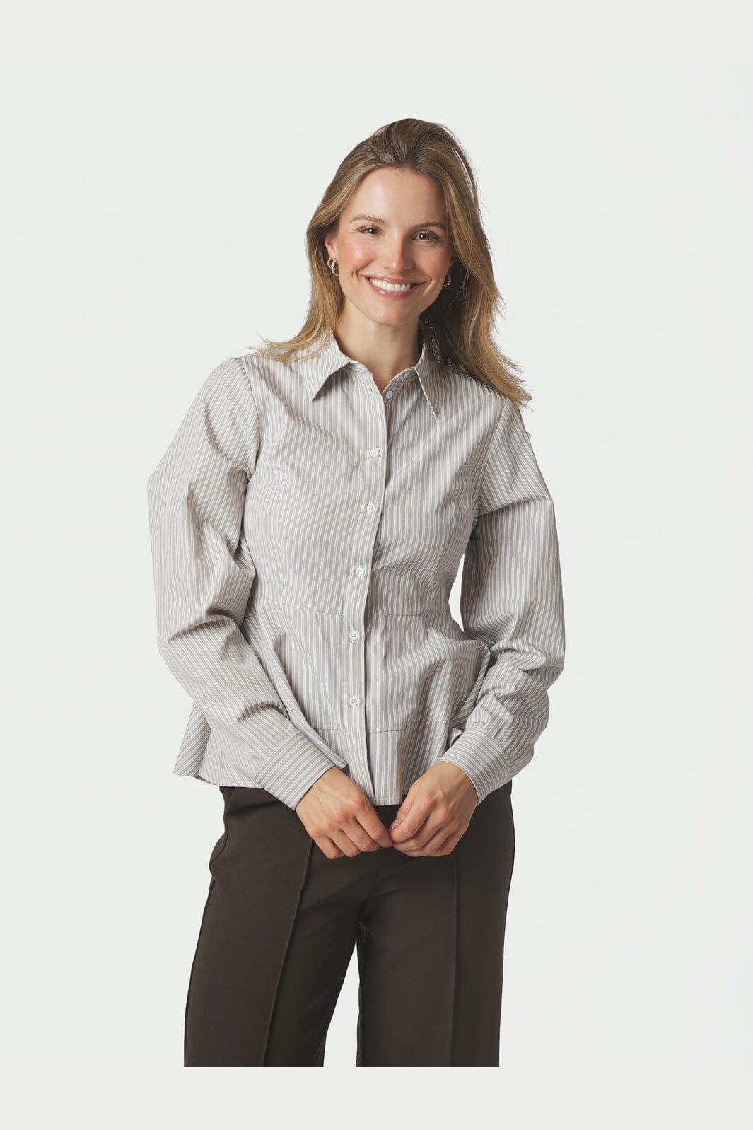 Neo Noir - Samira Stripe Shirt 169891 - 979 - Taupe Stripe