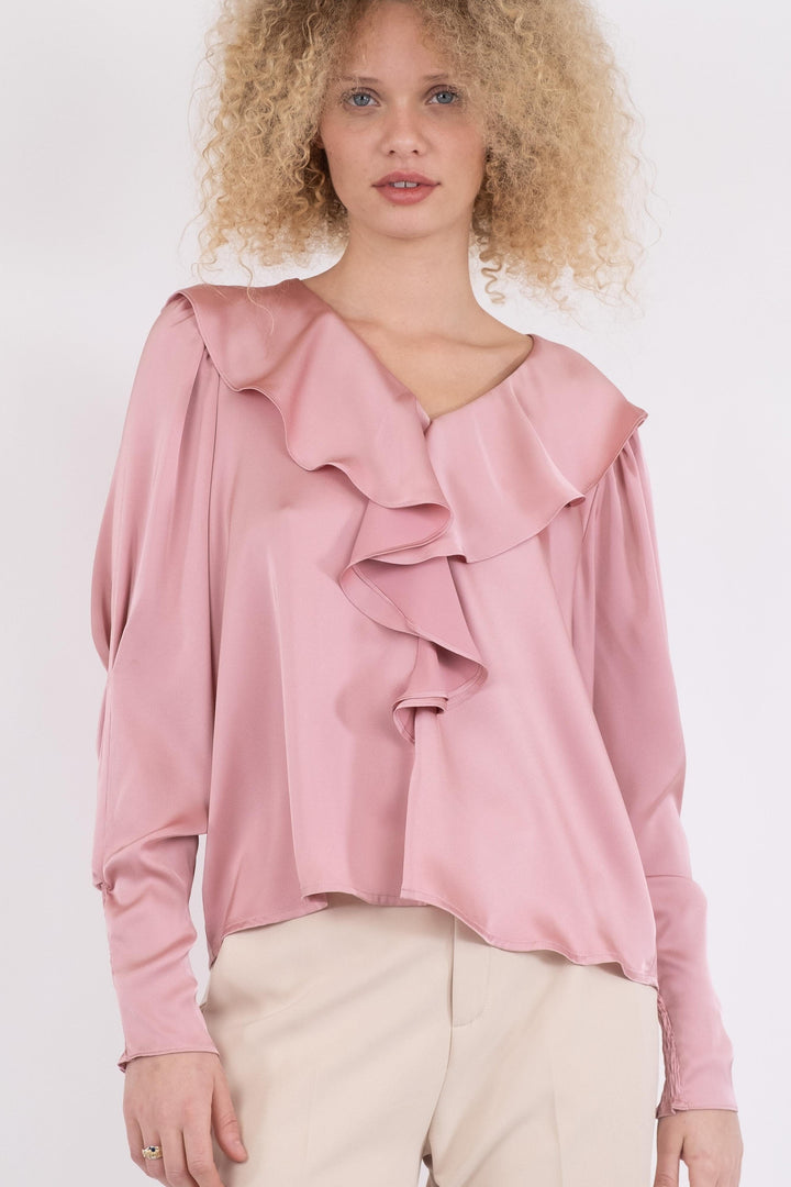 Neo Noir - Sandie Sateen Blouse - Light Pink