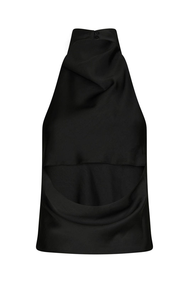 Neo Noir - Sania Heavy Satin Top 167109 - 100 - Black