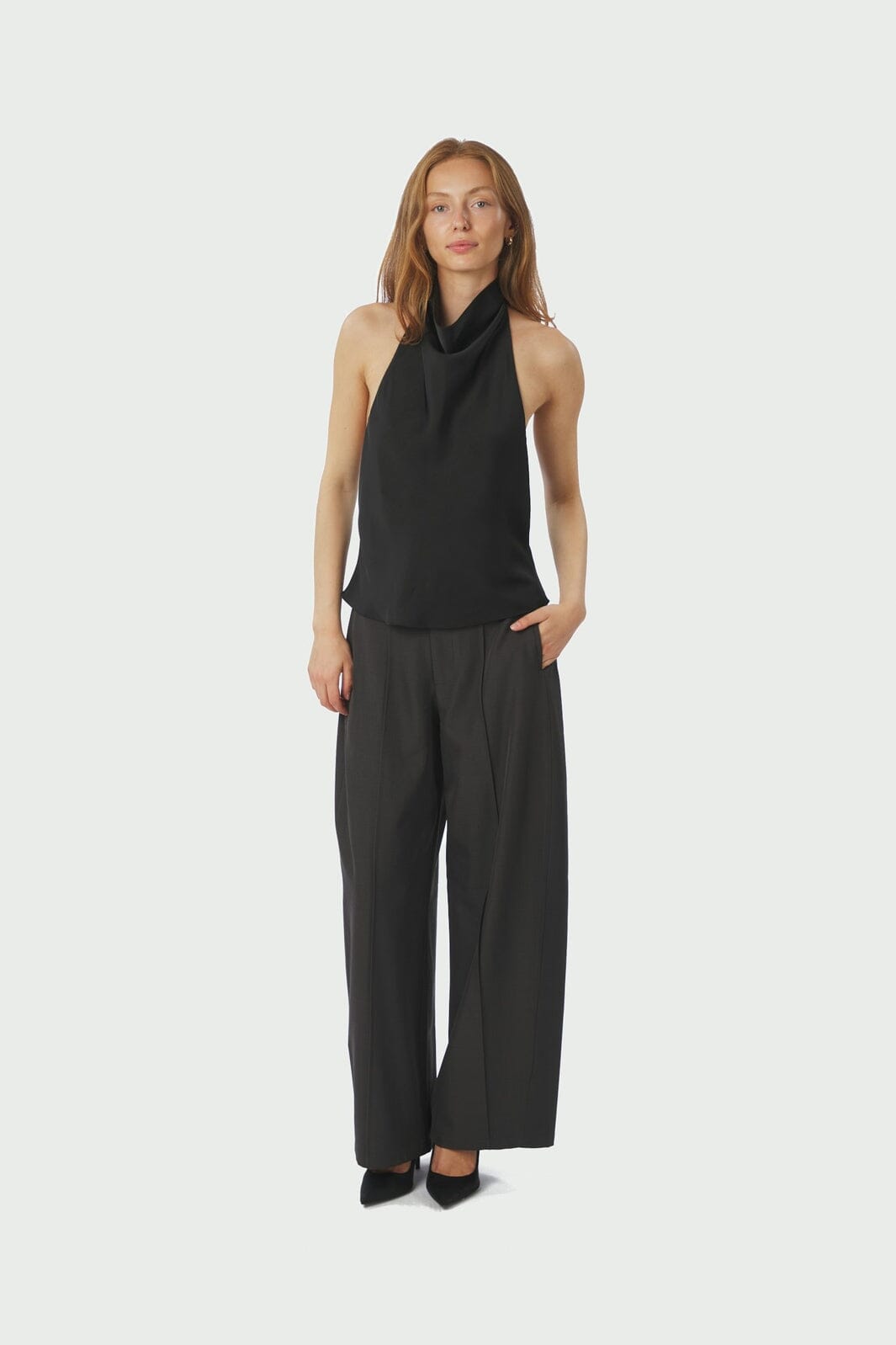 Neo Noir - Sania Heavy Satin Top 167109 - 100 - Black