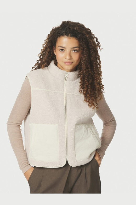 Neo Noir - Scout Teddy Waistcoat 155725 - 436 - Ivory/Ivory