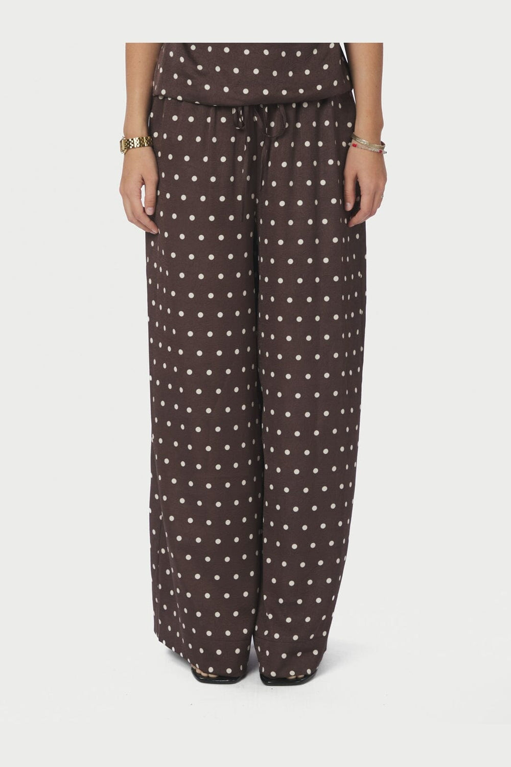 Neo Noir - Sebba Big Dot Pants 167903 - 676 - Dark Brown