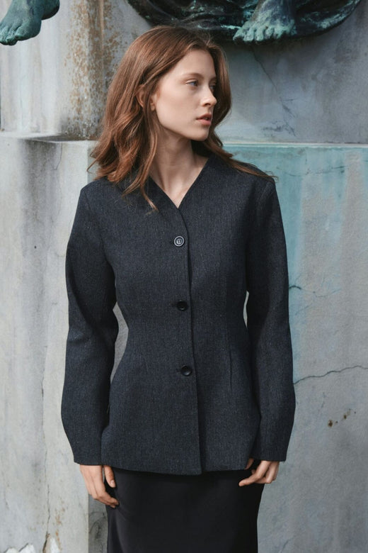 Neo Noir - Senara Blazer 165885 - 107 - Dark Grey Melange Blazere 