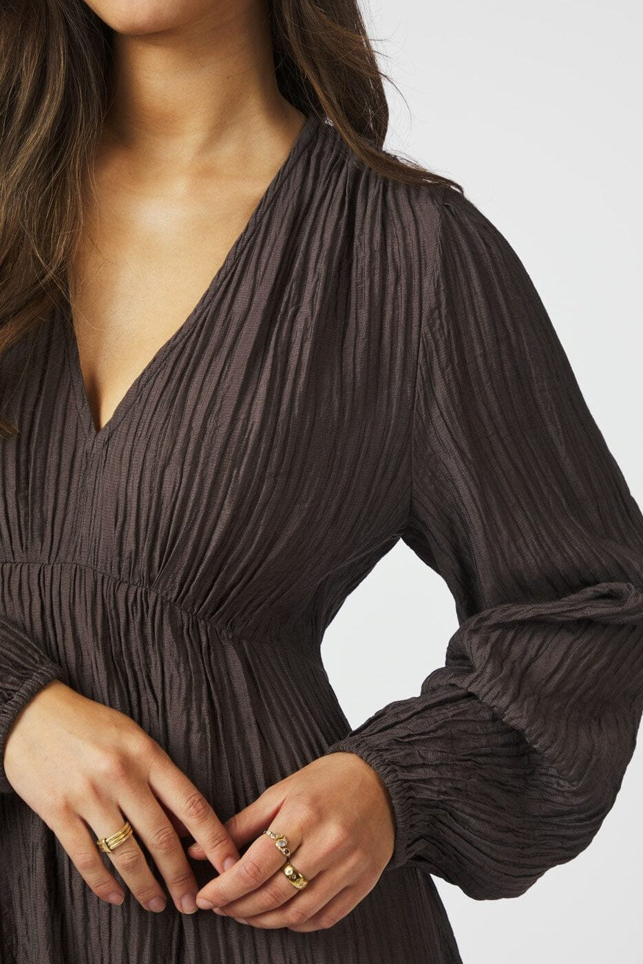 Neo Noir - Silfi Crepe Dress 166670 - 676 - Dark Brown