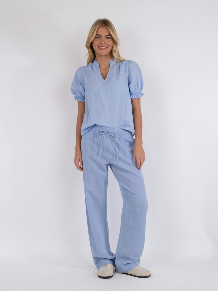 Neo Noir - Sonar Linen Pants - Light Blue Bukser 