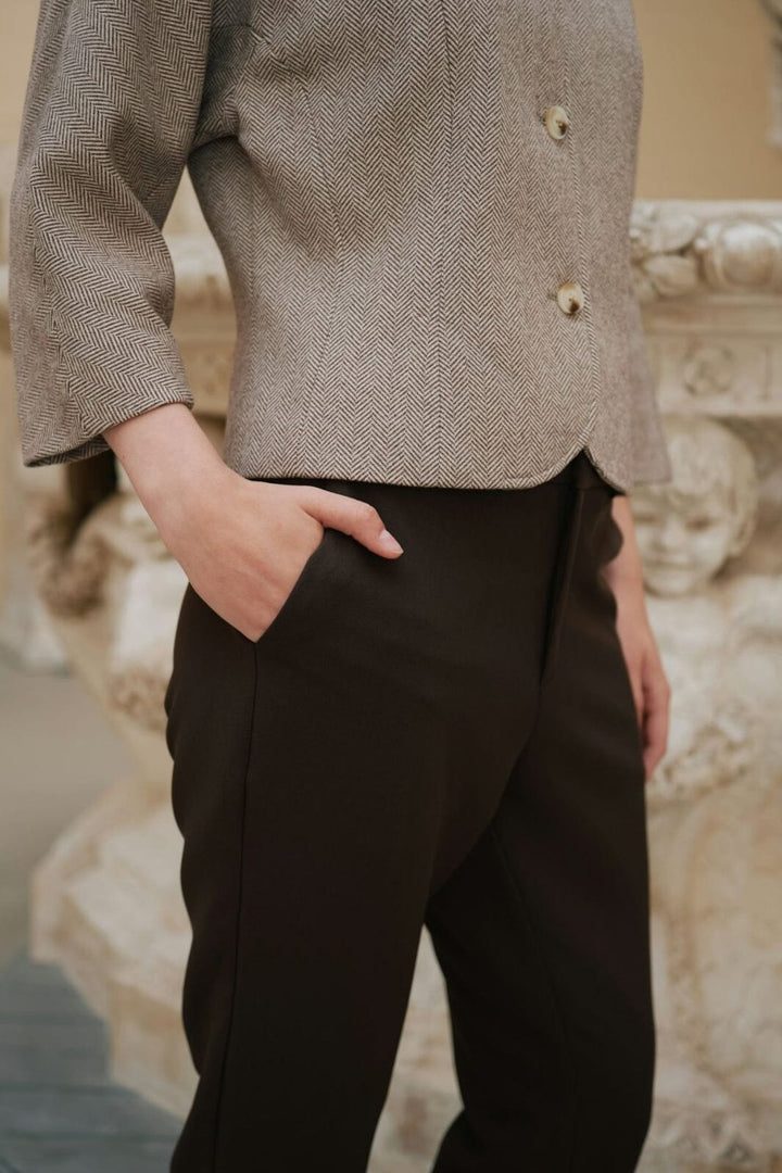 Neo Noir - Tasia Suit Capri Pants 163723 - 676 - Dark Brown Bukser 