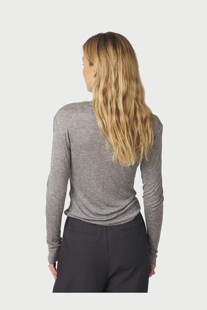 Neo Noir - Teddu Fine Rib Blouse 167164 - 136 - Antracit Melange