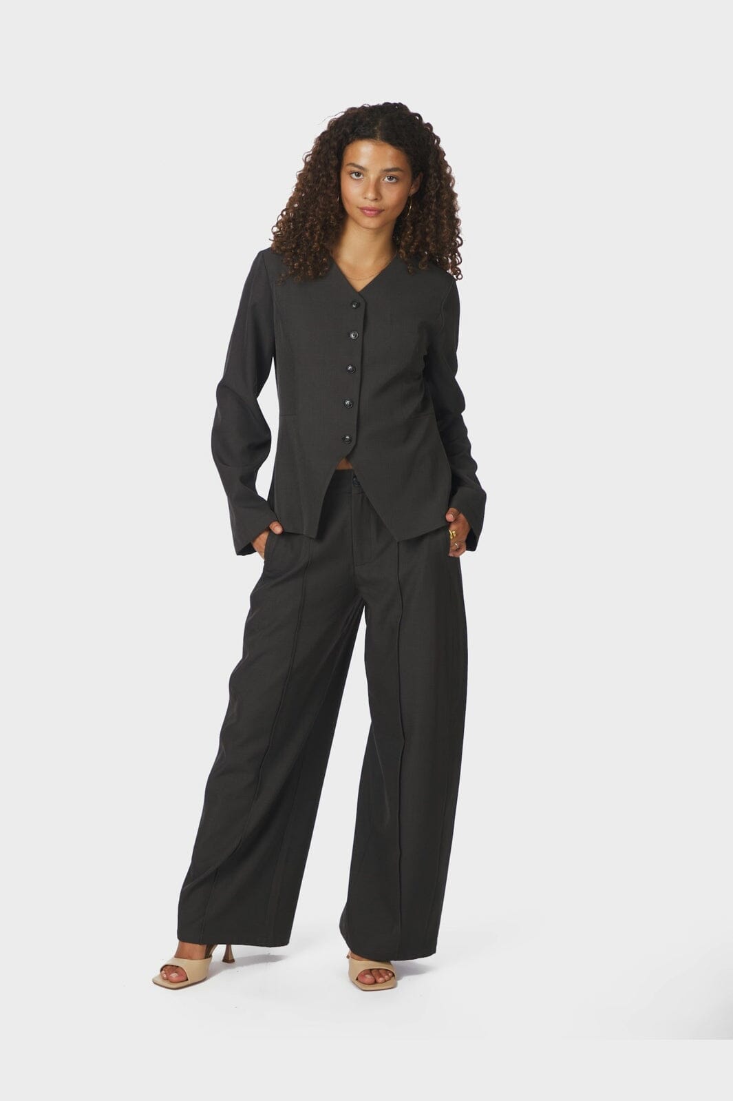 Neo Noir - Toots Structure Blouse 167142 - 104 - Dark Grey