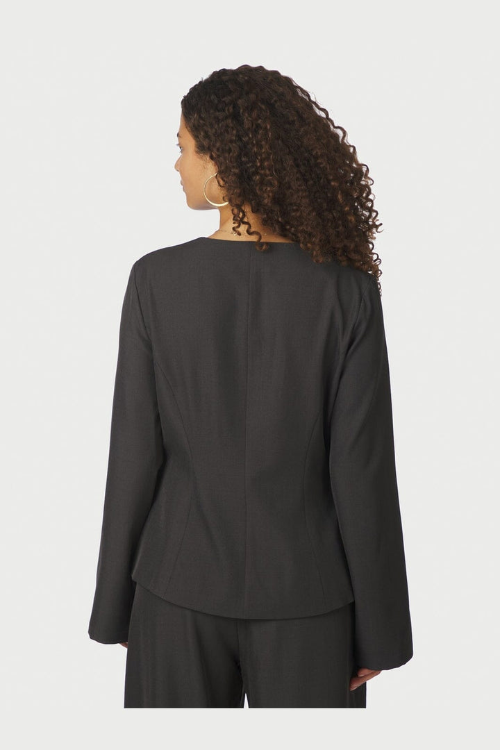 Neo Noir - Toots Structure Blouse 167142 - 104 - Dark Grey