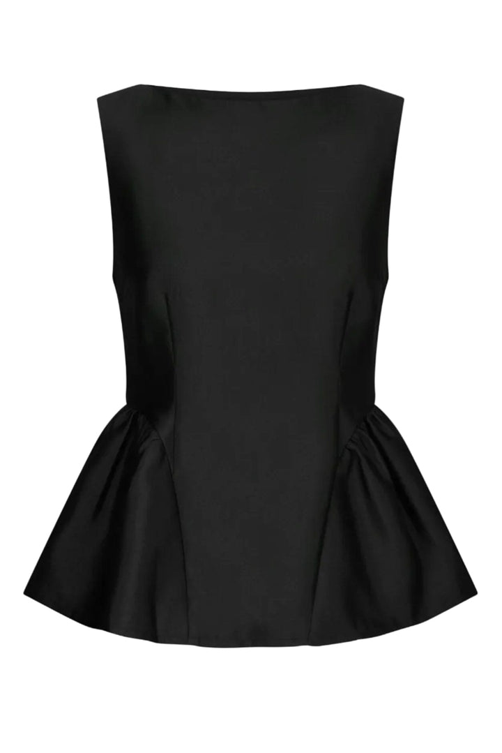 Neo Noir - Ulrica Dull Satin Top 170592 - 100 - Black Toppe 