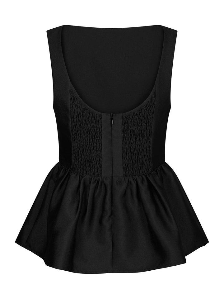 Neo Noir - Ulrica Dull Satin Top 170592 - 100 - Black Toppe 
