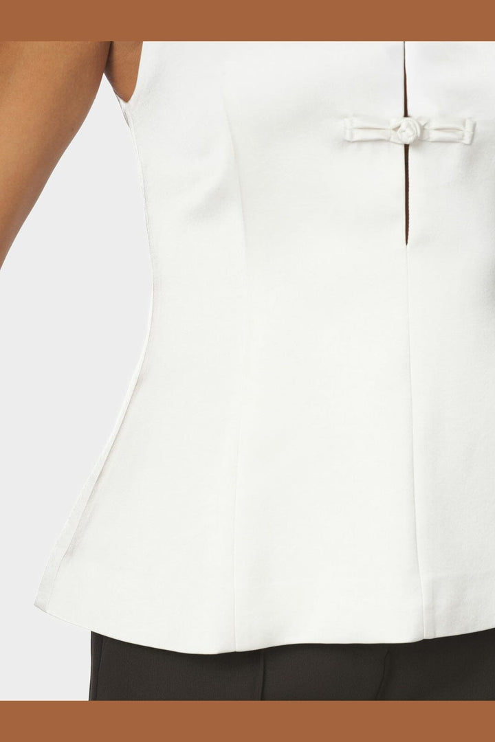 Neo Noir - Vada Heavy Sateen Top 170595 - 621 - Pearl