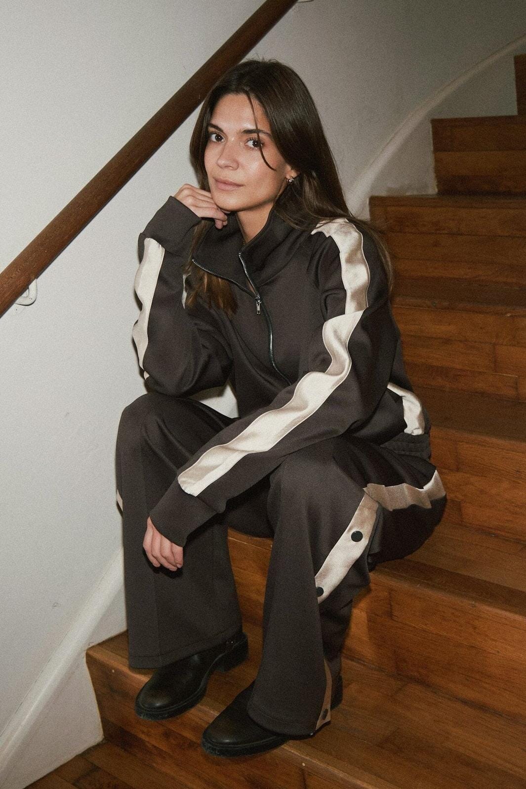 Neo Noir - Vera Track Suit Blouse 164247 - 676 - Dark Brown Bluser 