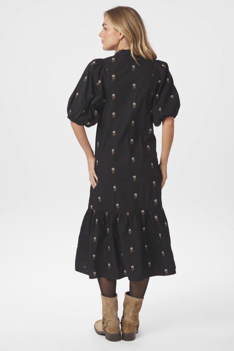 Neo Noir - Veronica Flower Emb Dress 166846 - 100 - Black