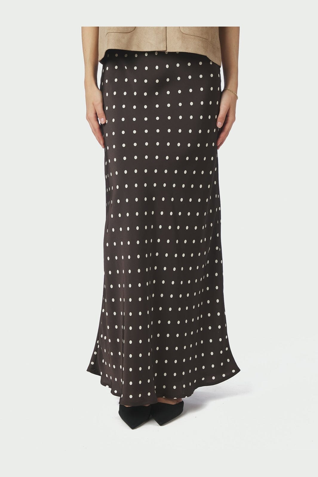 Neo Noir - Viso Dot Skirt 166433 - 676 - Dark Brown