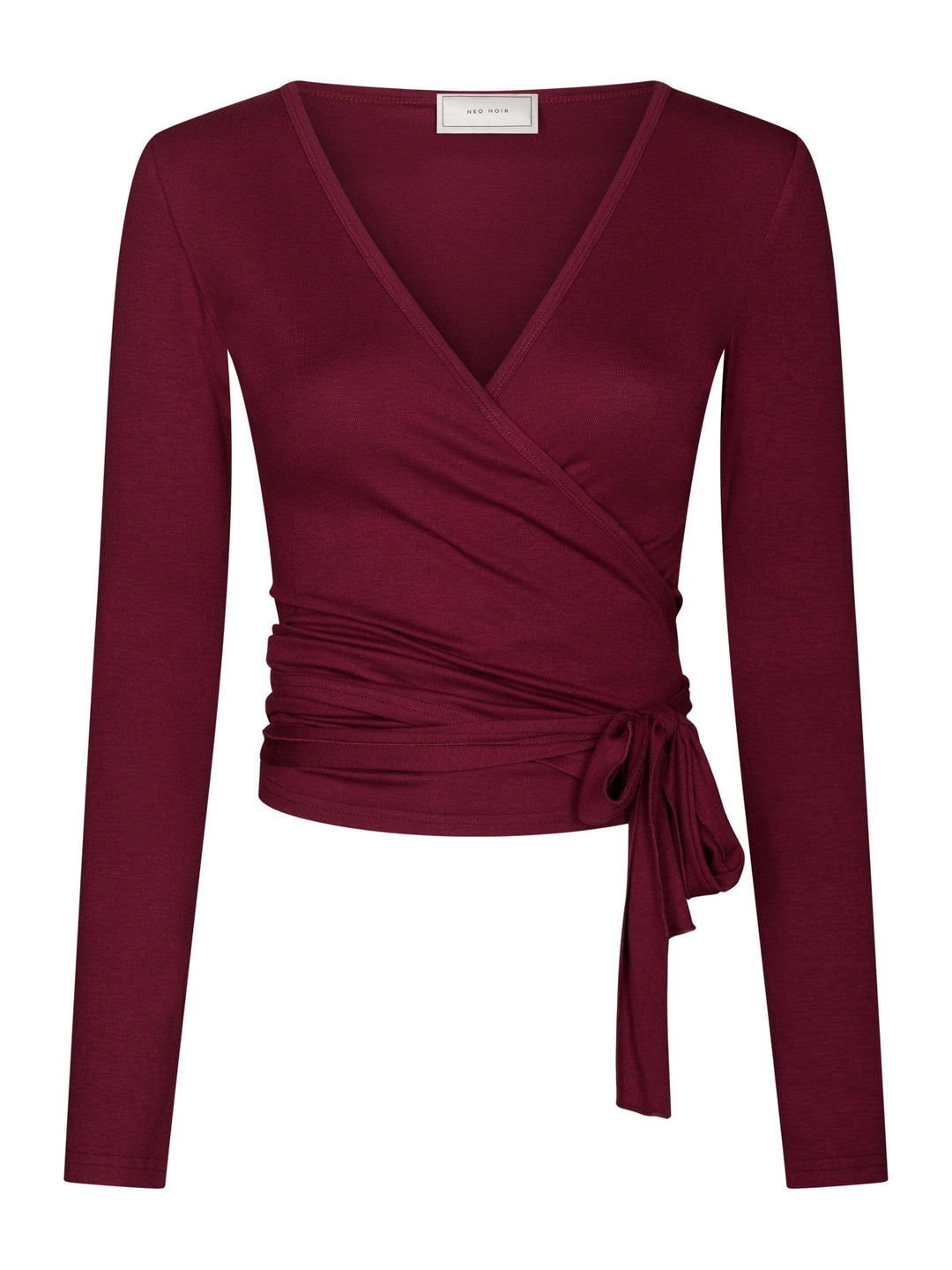 Neo Noir x Molly&My Athleisure - Nia Jersey Wrap Blouse 165501 - 162 - Bordeaux Bluser 