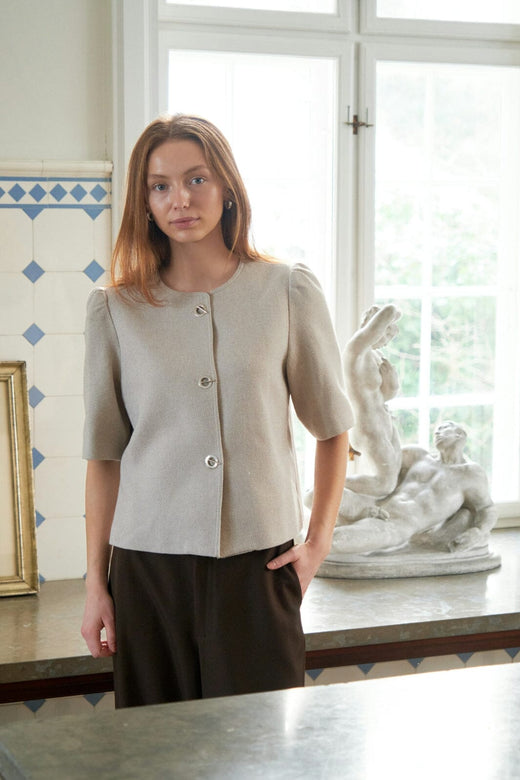 Neo Noir - Xanthe Light Herringbone Blazer 167111 - 213 - Sand Blazere 