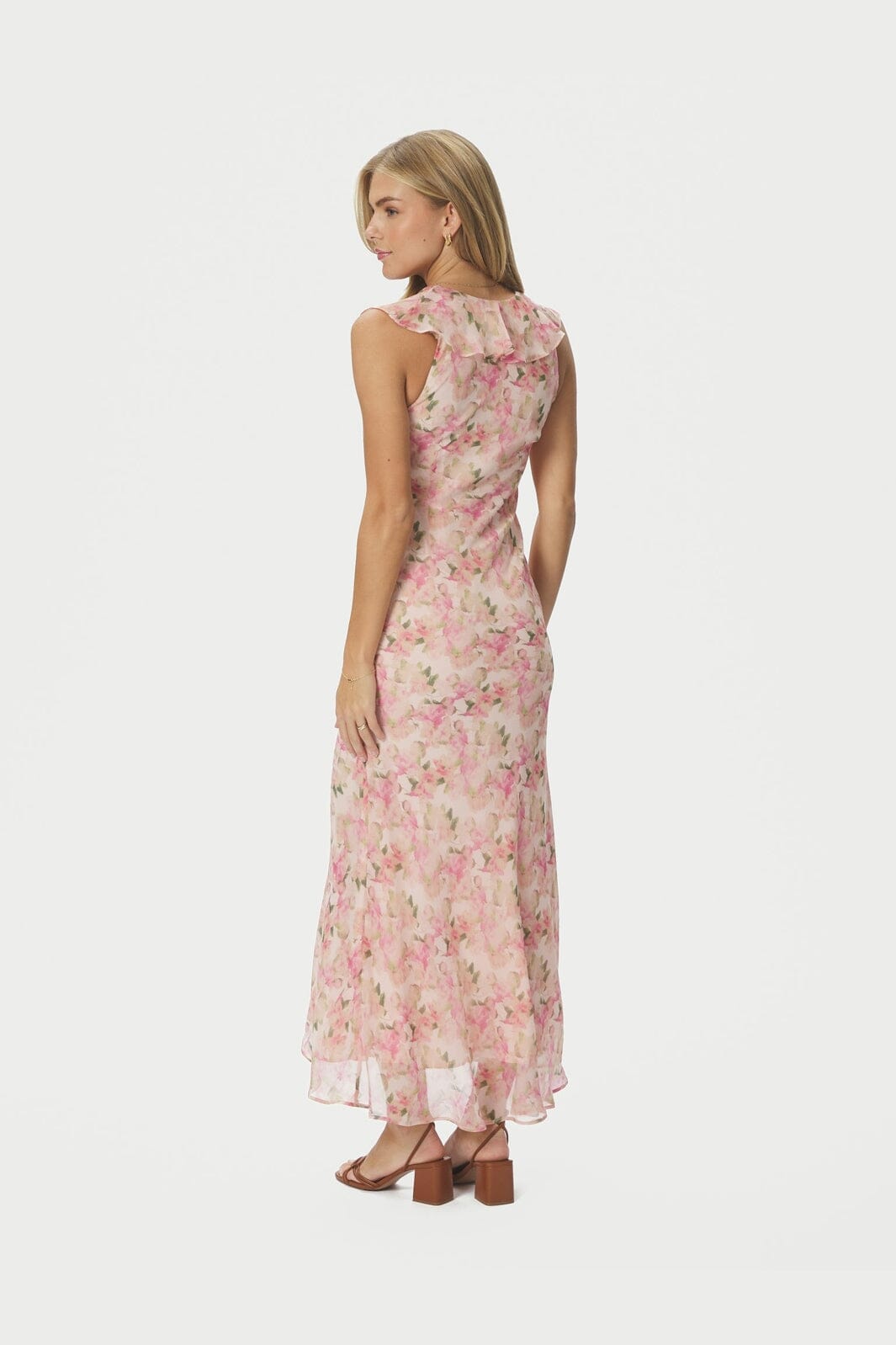 Neo Noir - Zella Chiffon Print Dress 167616 - 397 - Dusty Pink