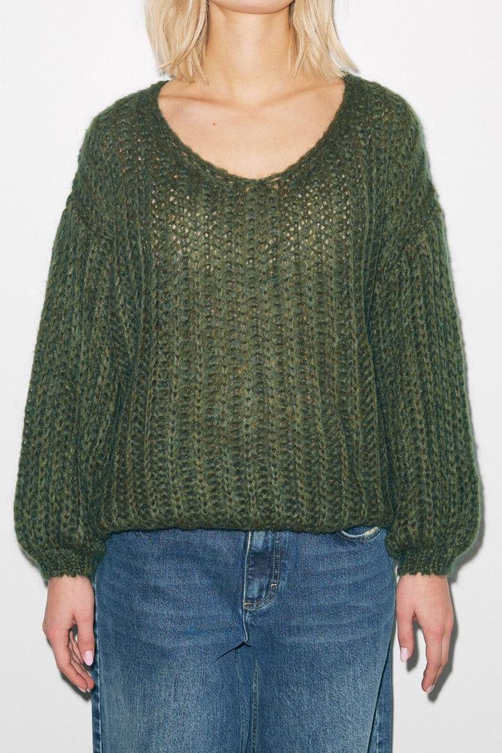 Noella - Joseph Knit Sweater - 010 Army Green Strikbluser 
