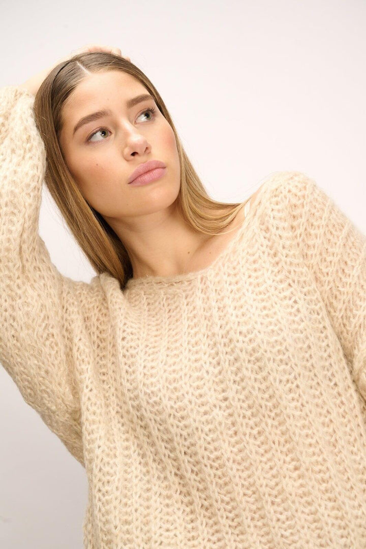 Noella - Joseph Knit Sweater - 023 Beige Strikbluser 