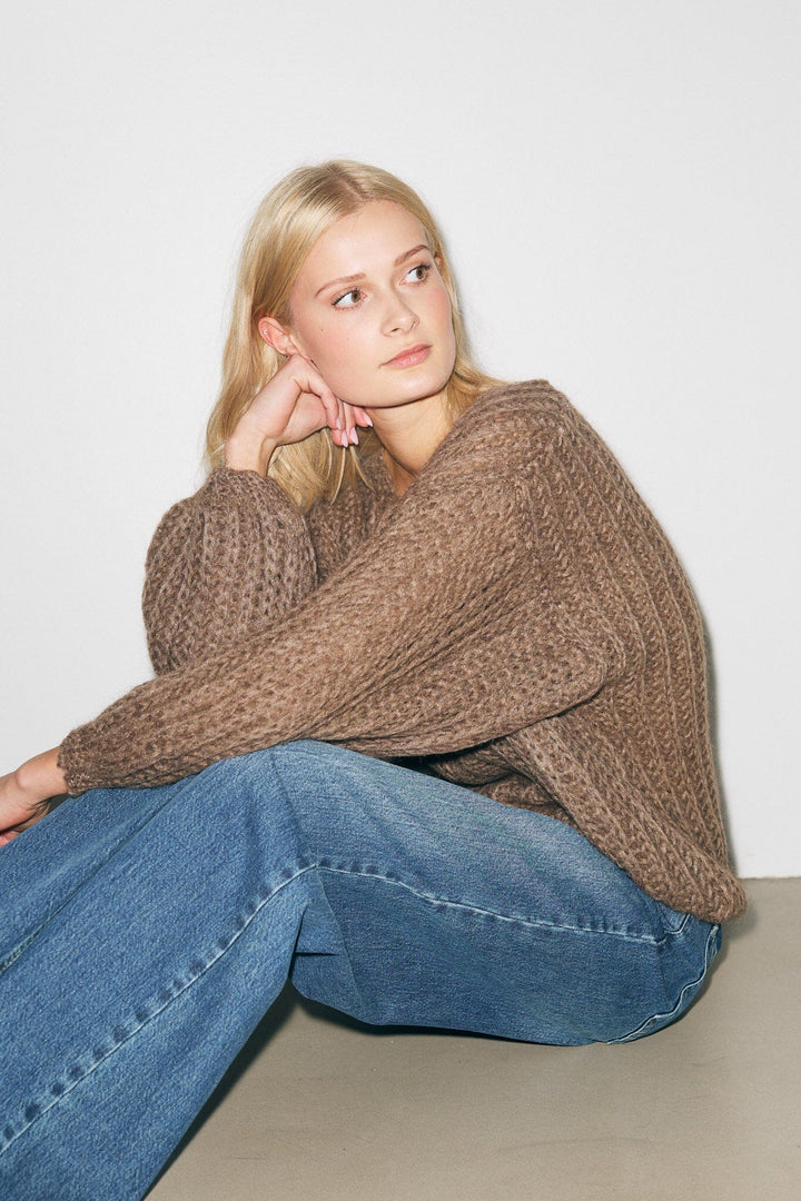 Noella - Joseph Knit Sweater - 143 Brown Strikbluser 