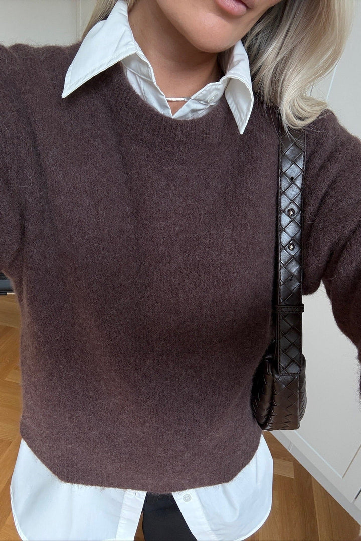 Noella - Kae Knit 12940085 - 674 - Chocolate Strikbluser 