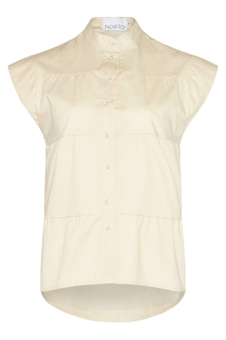 Noella - Kiki Ss Pearl Shirt Cotton Poplin - Beige Skjorter 