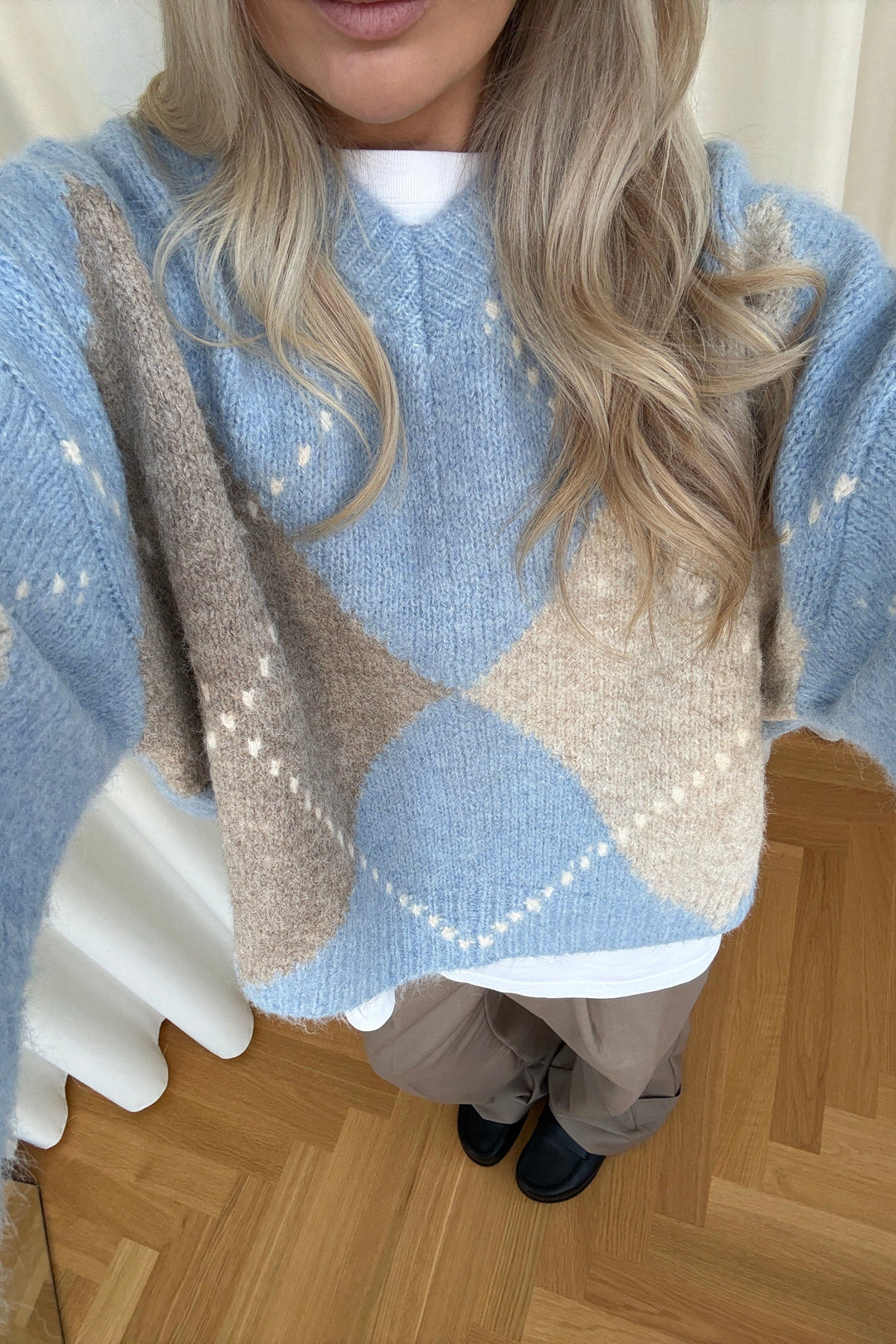 Noella - Lai Knit 14670001 - 1514 - Sky Blue Mix Strikbluser 