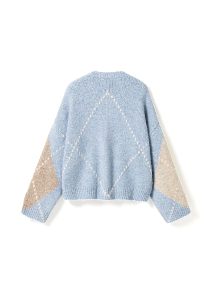 Noella - Lai Knit 14670001 - 1514 - Sky Blue Mix Strikbluser 