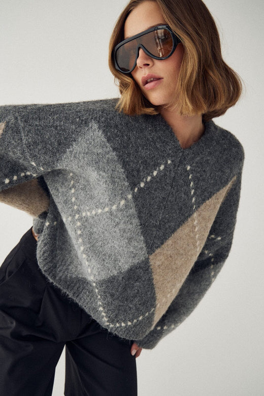 Noella - Lai Knit 14670001 - 507 - Grey Mix Strikbluser 