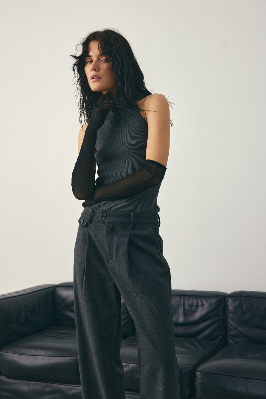 Noella - Lajoia Knit Top 13800004 - 972 - Medium Grey Mel.