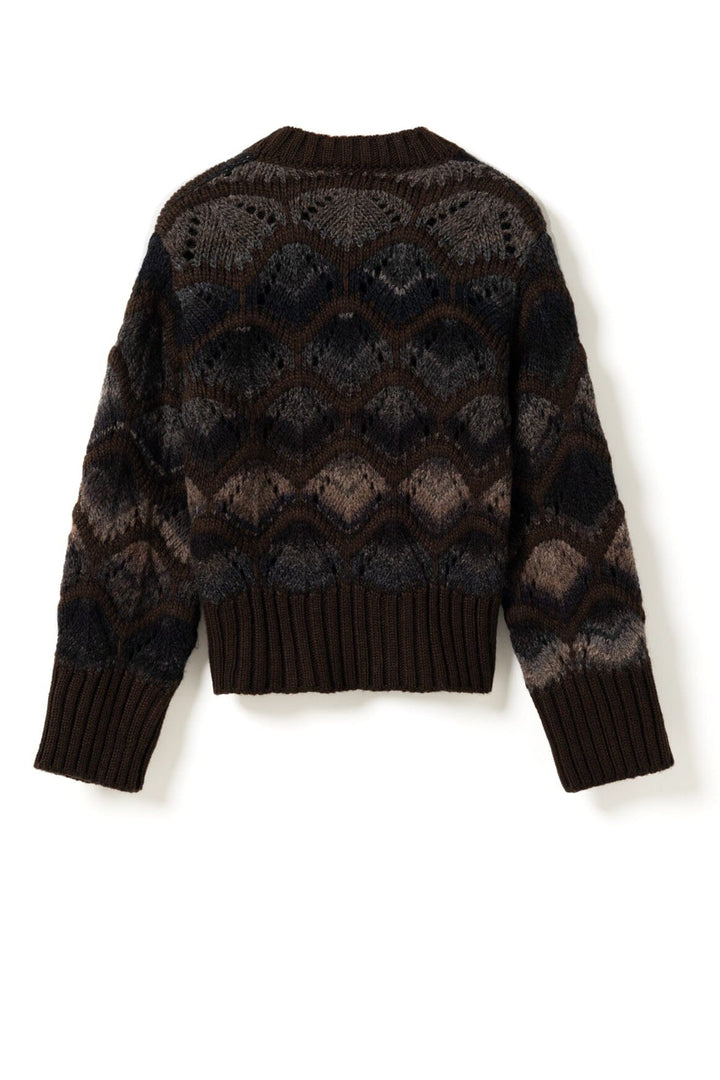 Noella - Latanna Knit 14420001 - 1405 - Brown Multi Strikbluser 