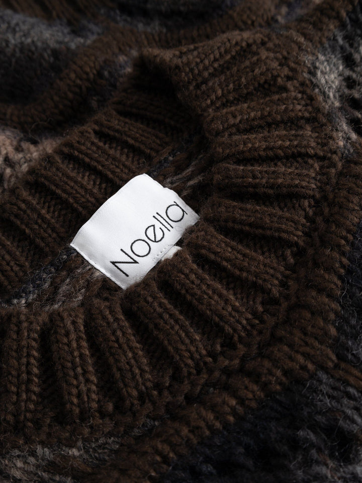 Noella - Latanna Knit 14420001 - 1405 - Brown Multi Strikbluser 