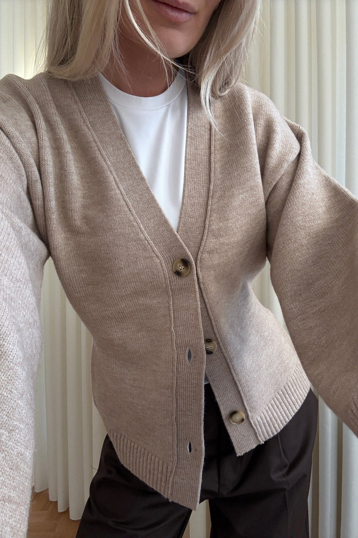 Noella - Lenyx Knit Cardigan 13770001 - 969 - Sand Melange Cardigans 