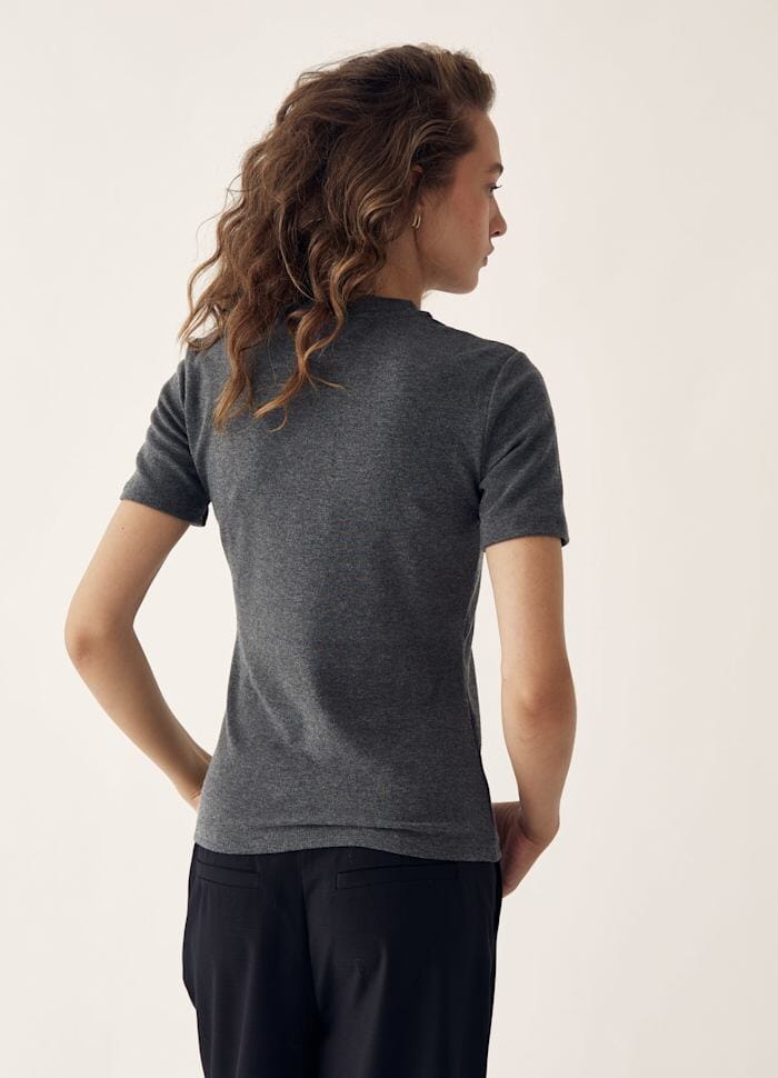 Noella - Lidie Ss Top 14090002 - 019 - Dark Grey Melange T-shirts 