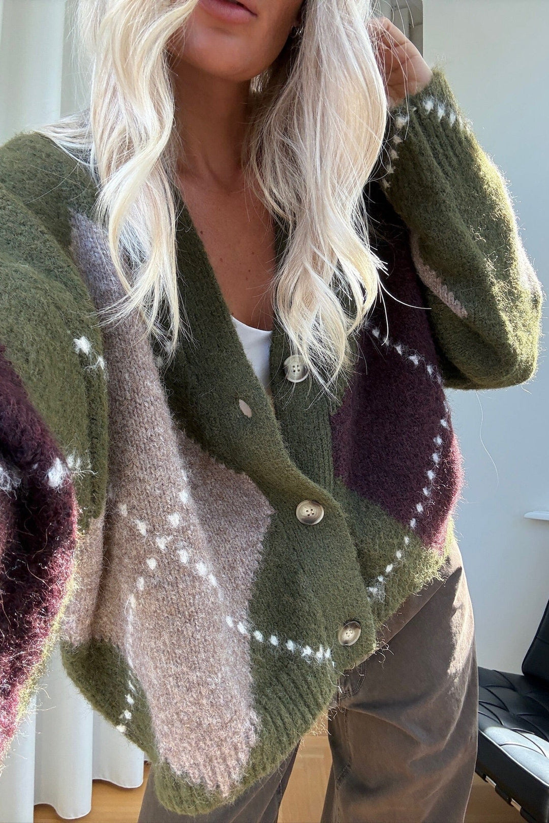 Noella - N-Laiana Knit Cardigan 14670002 - 1512 - Avocado Green Mix Cardigans 