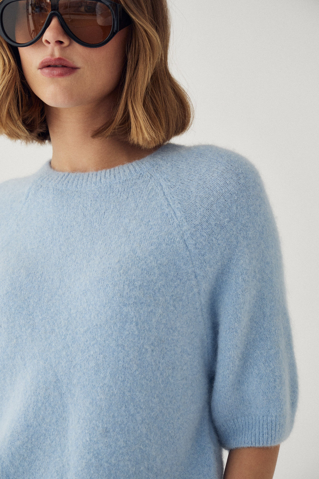 Noella - N-Lane Knit 16470002 - 387 - Sky Blue Strikbluser 