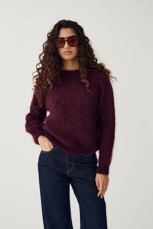 Noella - N-Latora Knit 15250002 - 1393 - Winetasting Strikbluser 