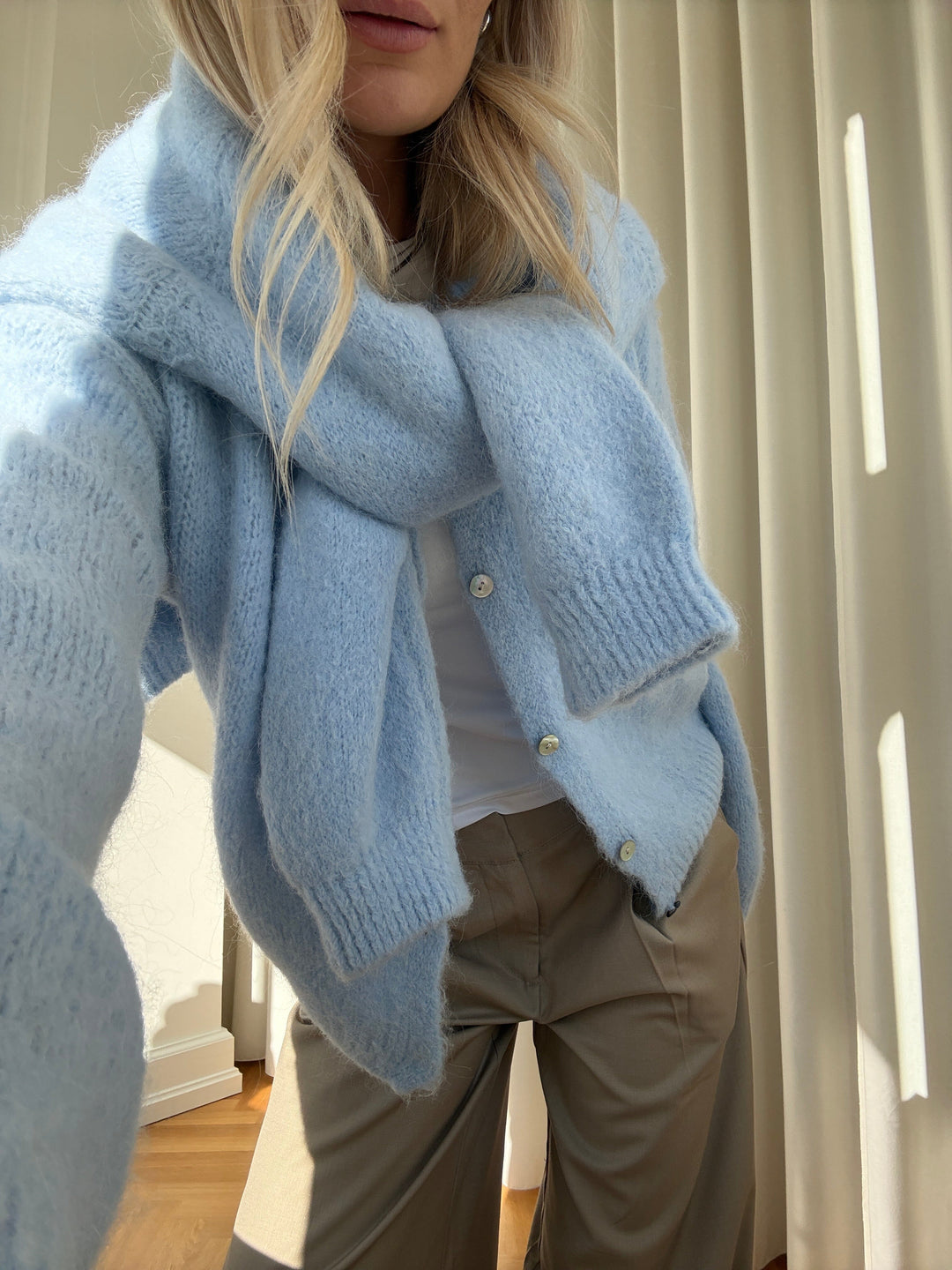 Noella - N-Latora Knit 15950002 - 016 - Light Blue Strikbluser 